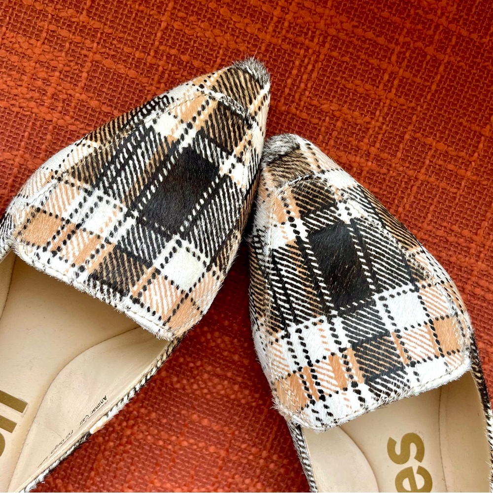 Hush Puppies Hazel Pointe Flat Loafers in Retro Plaid Size 6.5W NIB & NWT